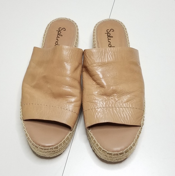 Splendid tan platform leather espadrille size 10 - Picture 2 of 8